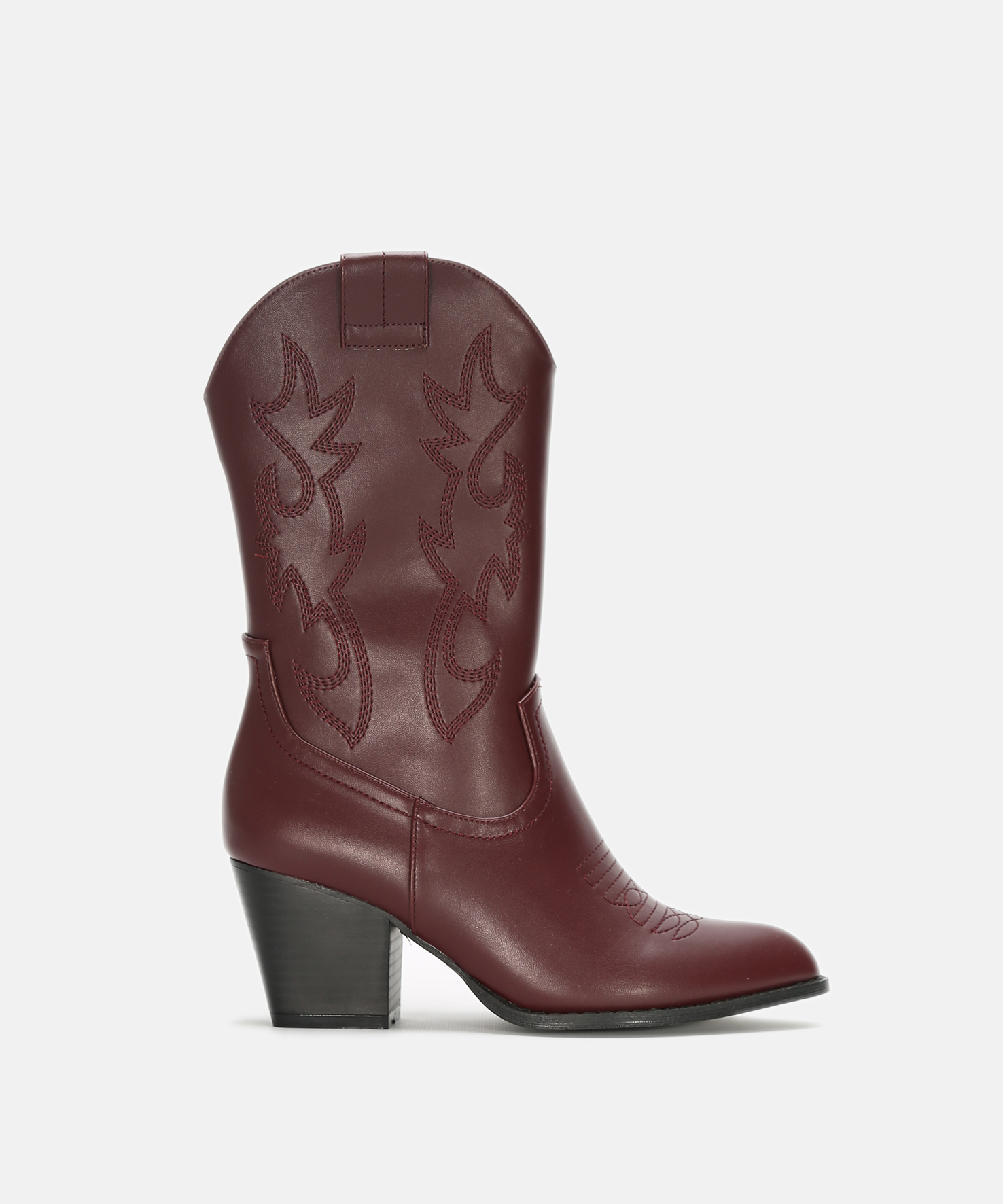 Botas cowboy de cano m&eacute;dio com salto image number null